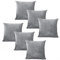 Hafaa Velvet Cushions with Covers Included Sets 12 (6 Silver Cushion Covers, 6 Cushion Inserts 45cm x 45cm) Luxury Decorative Fluffy Square Throw Pillow Case Sofa Cushion with Invisible Zipper
