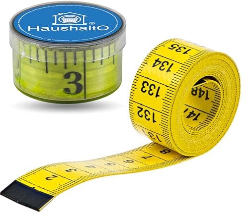 2 in 1 - Maßband 150 cm - Präzises Messen - Schneidermaßband cm + INCH Massband - Aufbwahrungsbox