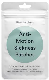 Kind Patches Anti-Motion Sickness Patches with Natural Active Ingredients | Nausea Prevention & Travel Discomfort | Botanical Plant-Based Formula | 30 Vegan Patches