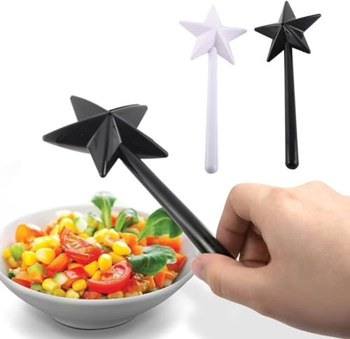 2 Saleros y Pimenteros, Plástico Lindo en Forma de Estrella, Salero y Pimentero, Dispensadores de Sal Blancos y Negros para Halloween, Accesorios de Cocina Navideños