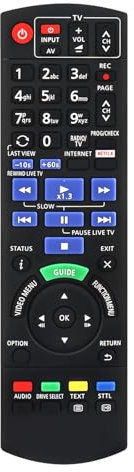Ersatz-Fernbedienung N2QAYB001114, Fit for Panasonic Blu-ray Disc Recorder DMR-BCT765 DMR-BST765 DMR-BCT760 DMR-BST760 DMR-UBC90 DMR-UBS90