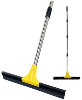 New heavy-duty floor squeegee with 44 cm heavy-duty rubber squeegee and 160 cm telescopic handle for wet rooms, garages, concrete bathrooms, tiles, showers, glass, marble decks, windows
