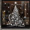 DXTXTJ Extra Large Christmas Window Stickers, 34 * 100cm Christmas Silver Tree Window Stickers, 2Sheets Reusable Christmas Stickers for Christmas Decoration