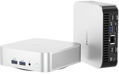 GEEKOM A6 Mini PC mit AMD Ryzen 7 6800H, 3-Jahre-Support, Metallgehäuse, 32GB DDR5 1TB M.2 SSD, Mini Computer für Spiele/Büro/HTPC, USB4 x 2, 4K Quad Display, WiFi 6E, Windows 11 Pro