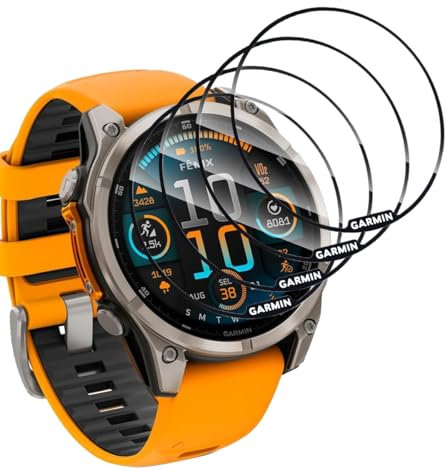 Yieehhow Protector Pantalla para Garmin Fenix 8 47mm/Fenix 7X Pro/Epix Pro 51mm Cristal Templado [4 Piezas], PMMA Película Compuesto, Protectora para Garmin Fenix 8 47mm/Fenix 7X Pro/Epix Pro 51mm