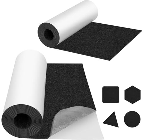 Hebitod Filz Selbstklebend,Stuhl Filzgleiter,Filzgleiter für Stühle,100x150cm Filzstreifen Selbstklebend,Schwarz Klebefilz, Floor Protector, Hochwertiger Klebendes Filzrolle