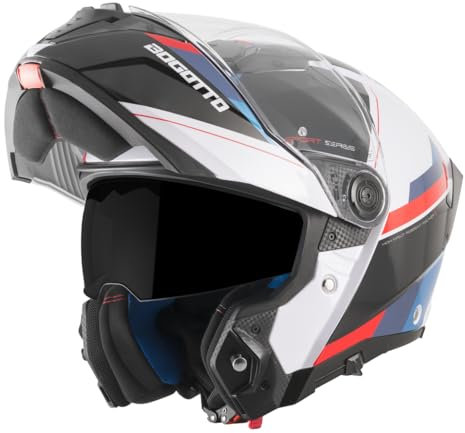 Bogotto Ezion Klapphelm, schwarz matt/weiß/rot/blau, M