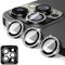 Kucheed Diamond Camera Lens Protector Compatible for iPhone 13 Pro13 Pro Max, Bling 9H Tempered Glass Camera Cover, Individual Automatic Alignment Metal Rings, Glitter Phone Lens Cover Film Stickers
