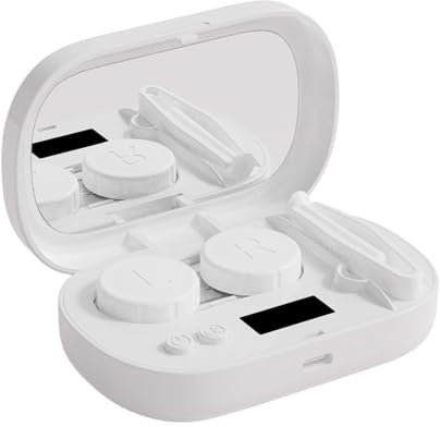 Amesor Máquina Limpiadora Para Lentillas - De Limpieza Diaria Y Cuidado Para Lentes De Contacto,Estuche Limpiador con 5 Modos y Pantalla LED Inteligente para Uso Diario y Viaje