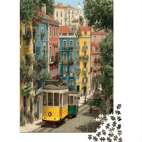 Aquarell Einer Lissaboner Stadtlandschaft Rätsel Für Erwachsene || Familienspaß-Puzzles 70x50cm/1000pcs