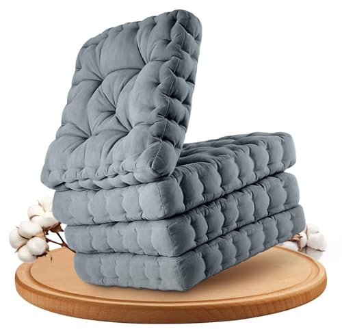 Generisch 4er Set Sitzkissen 40x40x8 cm – Stuhlkissen & Bodenkissen – Weiche, Dicke Polsterung – Für Innen & Außen – Waschbar & Langlebig – Komfortable Stuhlauflage