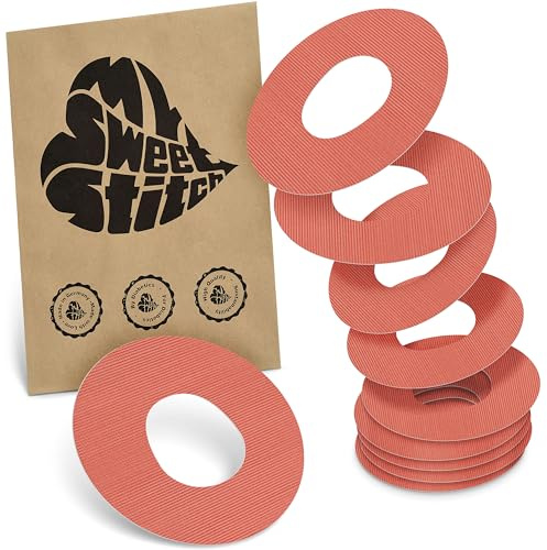 MySweetStitch 10 Ringpatches für Katheter mittel rund Coral | Stabilisiert ablösende Ränder, Mitte bleibt frei, wasserfest und flexibel, bis zu 7 Tage Halt