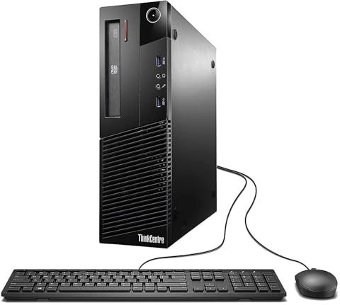 Lenovo ThinkCentre M83 SFF Ordinateur de Bureau, Intel Core i3-4130, 8 Go de RAM, SSD de 128 Go, Wi-FI, Bluetooth, Clavier américain QWERTY, Windows 11 Pro (reconditionné)