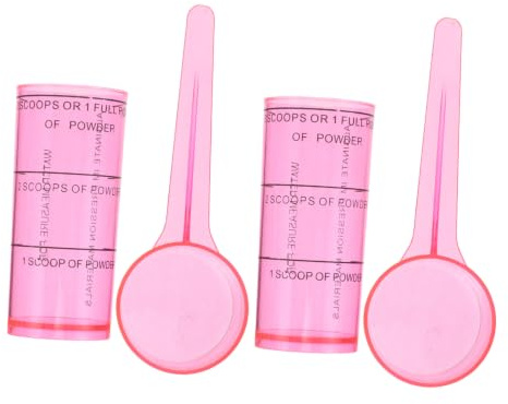 VALICLUD 2 Set Misurino Graduato Dentale in Plastica Rosa, Set, Misurazione Precisa e Facile da Pulire per Materiali Dentali e Alginato, per Laboratori e Professionisti Odontoiatrici