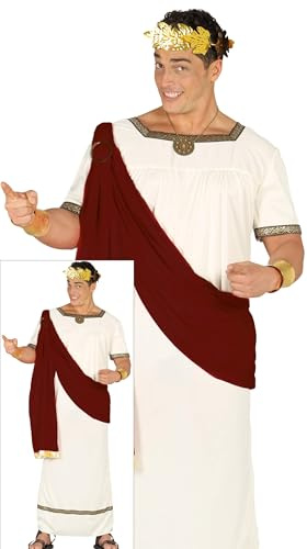 FIESTAS GUIRCA | Disfraz de Romano y Augusto - Capa y Túnica - Disfraces de Romanos y Griegos para Halloween, Carnaval y Fiestas - Ideal para Adolescentes y Adultos