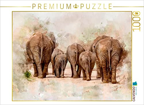 CALVENDO Puzzle Elefanten - künstlerische Impressionen der größten noch lebenden Landtiere | 1000 Teile Lege-Größe 64 x 48 cm Foto-Puzzle für glückliche Stunden