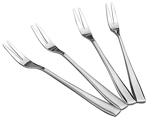 HOMMP 16 Stück Edelstahl Zwei Zinken Gabeln Bistro Cocktail Gabel klein Obstgabel