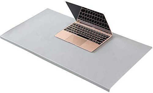 Büro Leder-Schreibtischunterlage, großes Mauspad mit Kantenschutz, wasserdicht, glatte Schreibunterlage für Laptop-Tastatur, 100 x 50 cm, grau