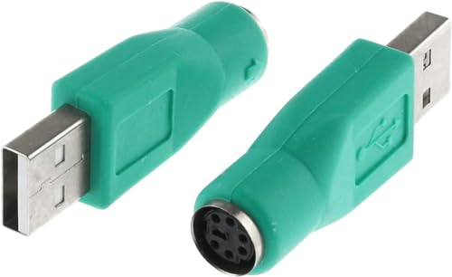CABLEPELADO Adaptador PS2 a USB para Teclado y Ratón, Convertidor Hembra a Macho, Verde