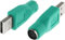 CABLEPELADO Adaptador PS2 a USB para Teclado y Ratón, Convertidor Hembra a Macho, Verde