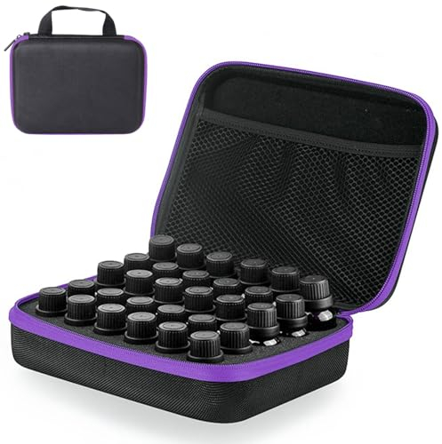 Essential Oil Storage Box, 30 Bottles Essential Oil Storage Portable Protects Oils Organizer Shockproof Oil Carrying Case with Carrying Handle