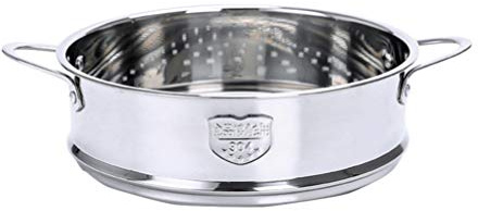 Cabilock 18cm Edelstahl Dampfgarer Einsatz Edelstahl Dämpfeinsatz Dampfkorb Dämpfgitter mit Griff Dampf für Schnellkochtopf Kochtöpfe Gemüse Brötchen Silber