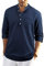 Enlision Mens Cotton Linen Shirt Long Sleeve Button Down Summer Navy Blue Henley Shirts Casual Business Shirt Tops XL