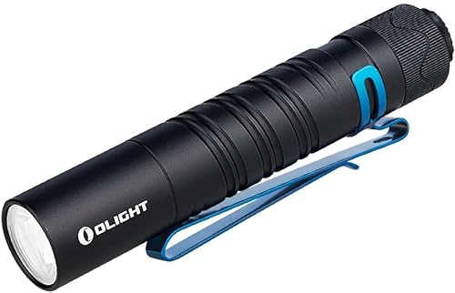 OLIGHT i5R EOS Slim iEDC Torch 350 Lumens Powered by USB Rechargeable Battery, Tail Switch Flashlight with Beam Distance 64m, Dual-Output for Camping and Hiking, Black