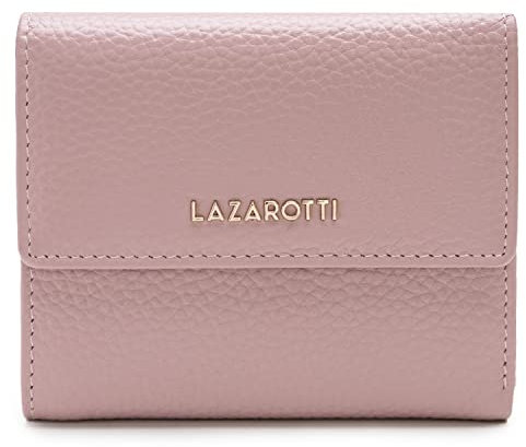 Lazarotti Bologna mittelgroße Leder Geldbörse Damen | mit Druckknopf, 8 Kartenfächer, Münzfach, RFID-Schutz | 12 x 10 x 3 cm (2 Breiten einstellbar)
