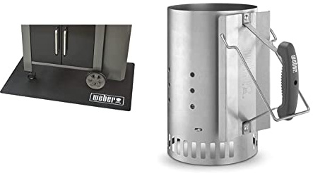 Weber Floor Protection Mat Alfombrilla De Protección para El Suelo, Negro + 7416 - Chimenea De Encendido Rapidfire