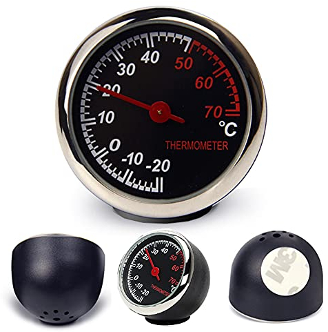 Thermomètre de voiture R29CS - Aiguille mécanique - Analogique - Outil de comptage - Anti-rayures - Haute transparence et durabilité - Instrument de mesure de la température