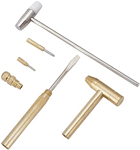 NBEADS 6 in 1 Mini Multifunction Hammer and Dual Head Small Hammer, Tiny Copper Craft Hammer Screwdriver Hand Tool and Double Face Jewelry Mallet Hammers for Jewelry Watch Repair Eating Walnut