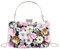Fecialy Blumen Clutch Abendtaschen für Damen mit bunten Blumen Metall Strasssteinen Abend Clutch Geldbörse Hochzeit Party Handtaschen,Schwarz