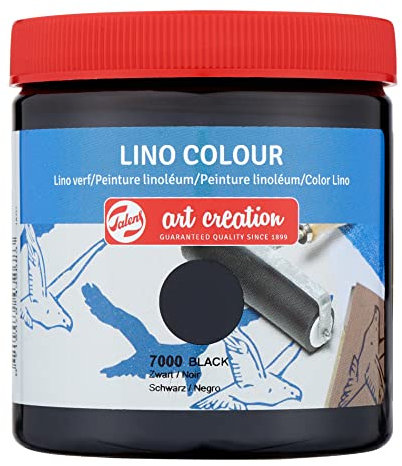 Talens Art Creation Lino Colour - Linoleumfarbe Schwarz 250 ml - auf Wasserbasis mit hoher Pigmentierung und Lichtechtheit