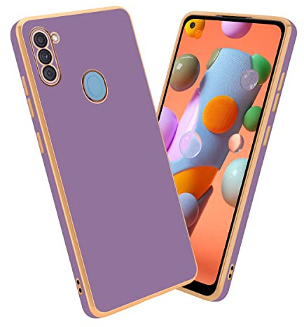 Cadorabo Hülle kompatibel mit Samsung Galaxy A11 / M11 Schutzhülle TPU Silikon Case Liquid Design mit Kameraschutz Slim Kratzfest Weiche Gummi mit Rundumschutz Case Hülle für Galaxy A11 / M11 in Lila
