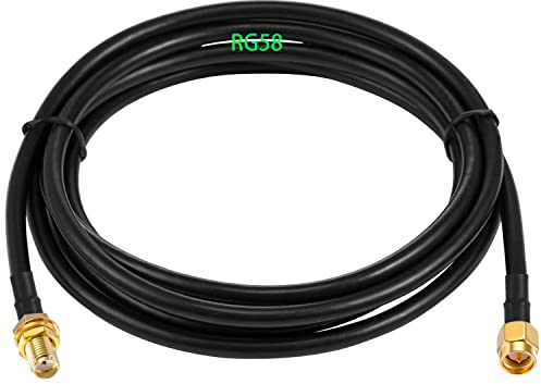 GTIWUNG RG58 Cable de Extensión de Antena SMA, 3 Metros SMA Macho a SMA Hembra Cable Coaxial, Cable Alargador de Antena, WiFi FPV Cable de Antena de RP-SMA, Negro