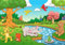 wandmotiv24 Fototapete Kinderzimmer Tiere im Wald, S 200 x 140cm - 4 Teile, Wanddeko, Wandbild, Wandtapete, Kinder M0986