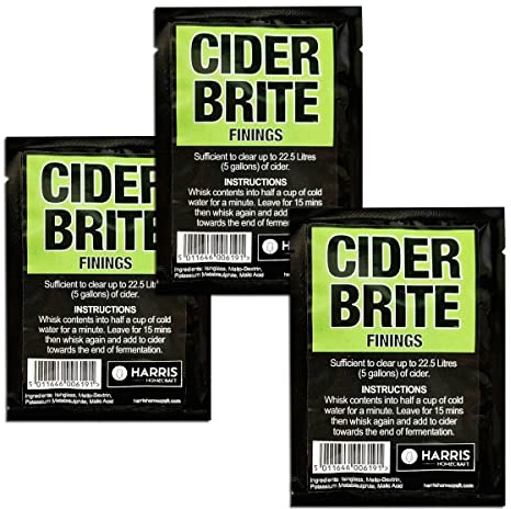 3X Harris Cider Brite Finings Sachet Clears 22.5L 5 Gallons Freeze Dried Powder