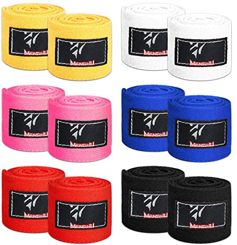 Teling 6 Pairs 100 Inches Boxing Hand Wraps for Kids Inner Gloves Handwraps Martial Arts Boxing Wrist Wraps for Kickboxing Muay Thai MMA Training(Colorful)