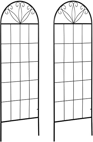Outsunny Treillis de Jardin Lot de 2 Support pour Plantes grimpantes en métal - 51 x 152 cm Noir