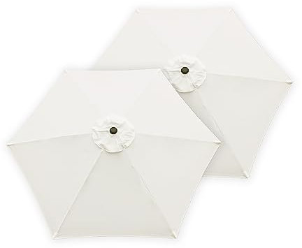 Sunshine Outdoor 2,7 m Terrassenschirm Ersatzdach Marktschirm Top Outdoor Regenschirm Baldachin für 8 Rippen (nur Baldachin), Beige (2 Stück/Paket)