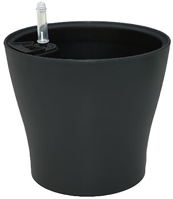 biorfe Lot de 4 pots de fleurs à arrosage automatique avec pierre ponce et indicateur de niveau d'eau, facile et moderne