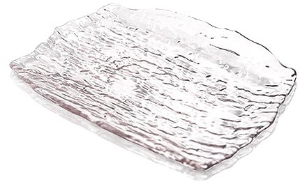 Soulnioi Plato de frutas cuadrado de vidrio, plato de ensalada transparente, plato de servir con incrustaciones doradas, plato de postre multiusos, plato decorativo para el hogar, boda, fiesta, color