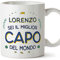 Mugffins Tazza Personalizzata in ceramica per CAPO uomo 11 oz / 350 ml - In italiano - Migliore del Mondo - Idea regalo per compleanno, anniversario, natale, laurea