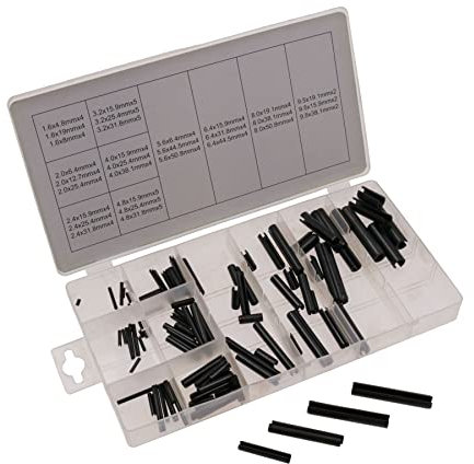 Roll Pin Assortment Set Pins Spring Tension 1.6mm – 9.5mm 15 Sizes 120pc Kit