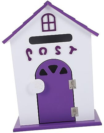 1stk Vorschlagsbox Briefkasten Aus Metall Geldbank Briefkastenpfosten Aus Metall Briefkasten Aus Holz Metallbesatz Briefkästen Zur Wandmontage Dekor Büro Mappe Violett MDF Hölzern