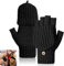 NAROSEBE Fingerlose Handschuhe Herren Damen Schwarz, Winter Gestrickte Halb Fingerhandschuhe, Strickhandschuhe Warm Mit Flip Abdeckung Strick Sport Fäustlinge