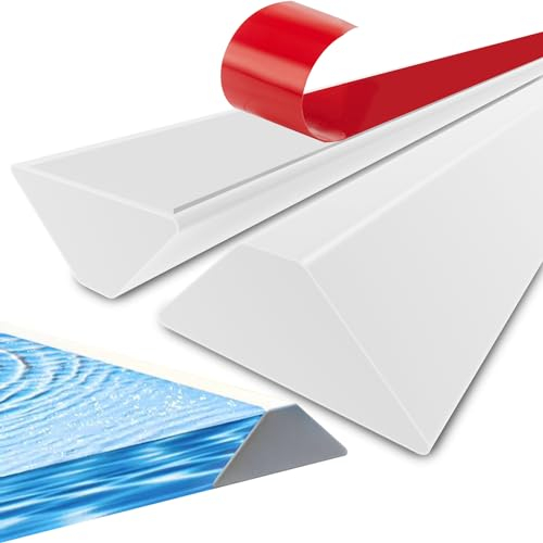 Drenky Barrera Agua Ducha, 2M Barrera De Ducha Silicona Plegable Barrera De Agua Para Ducha Autoadhesiva Impermeable Copete Encimera Cocina Para Baños, Bajo Lavabos, Fregaderos De Cocina, Blanco