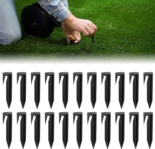 Haken Erdnägel für Mähroboter Kabel Heringe Draht Heringe zur Befestigung von Begrenzungsdraht für Landroid Mähroboter Zubehör Set bestehend aus Haken zur Erweiterung des Mähbereiches (50 PCS)