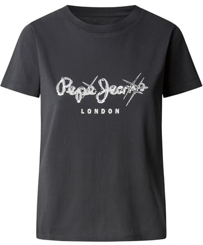 Pepe Jeans Damen Leticia T-Shirt, Schwarz (Black), XL, Schwarz (Black), X-Large